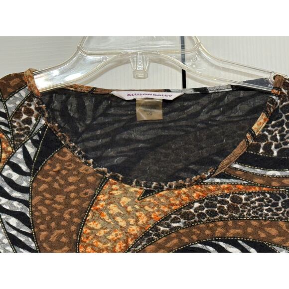 Allison Daley Animal Print Top, Size L - Picture 5 of 5